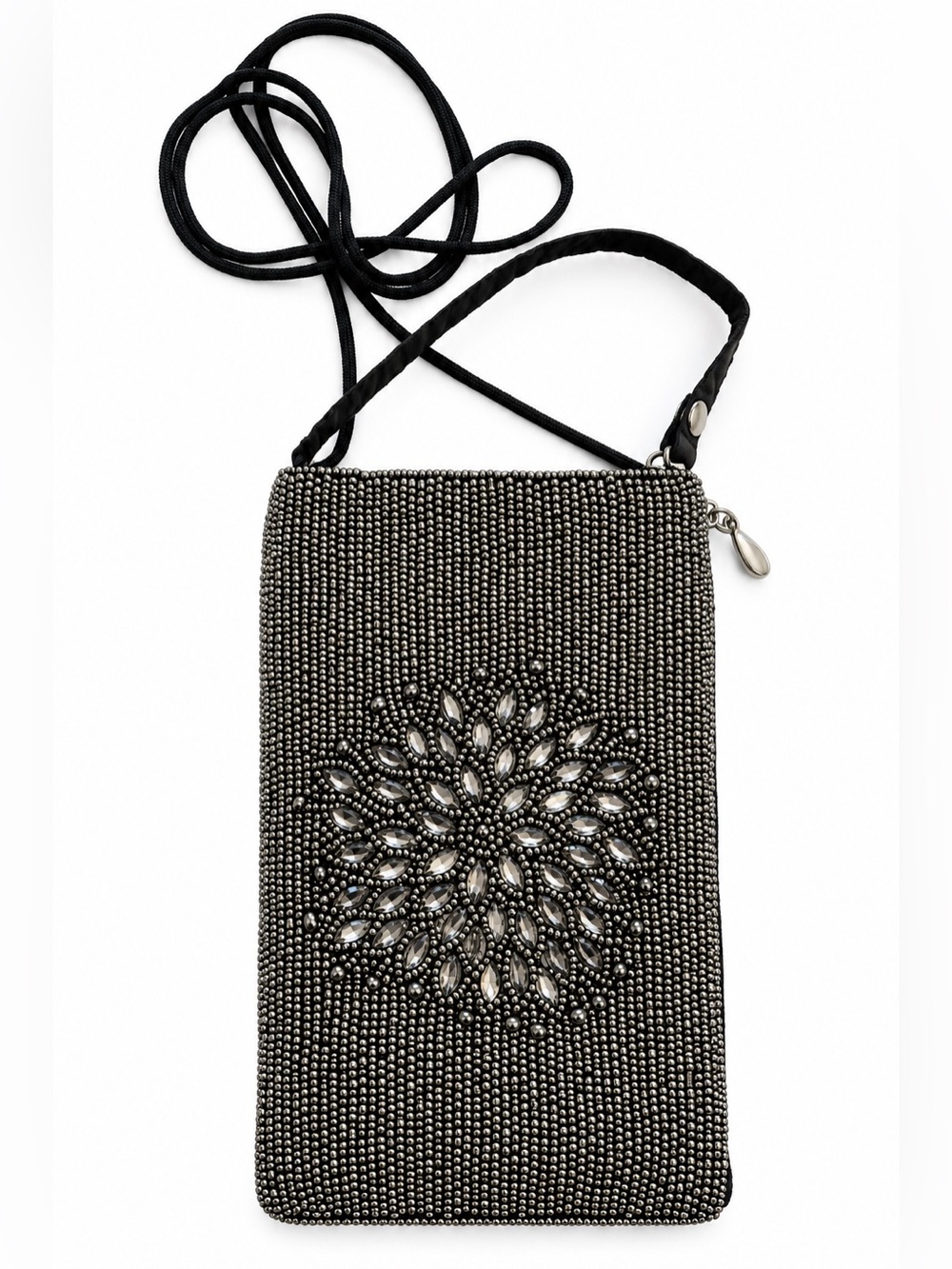 Bamboo Trading Company Night Bloom Club Bag Beaded Rhinestone Crossbody